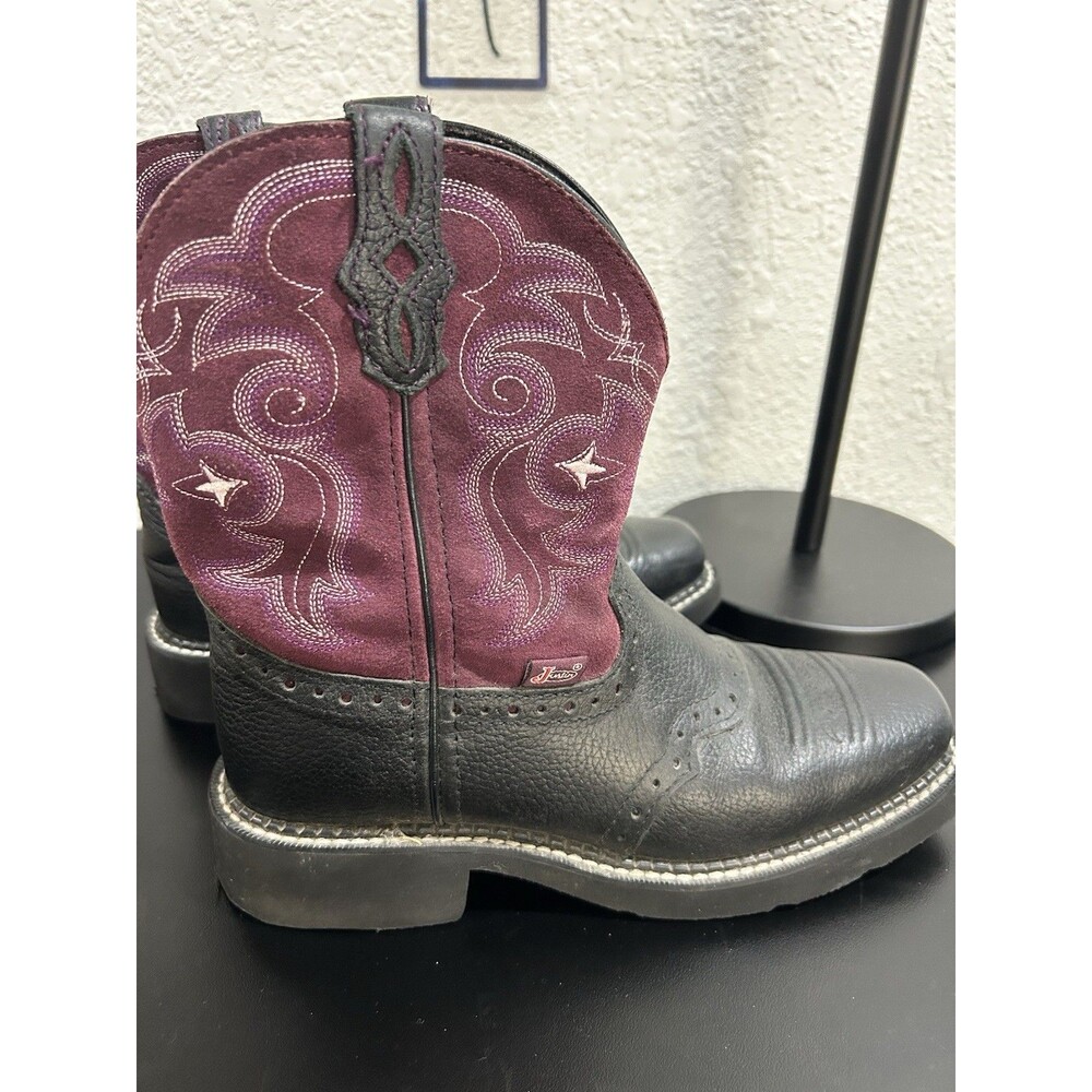 Justin Boots Gypsy Black Square Toe Size 6.5 Leather New No Box